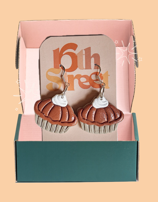 Pumpkin Pie Dangles | Handmade Polymer Clay Earrings