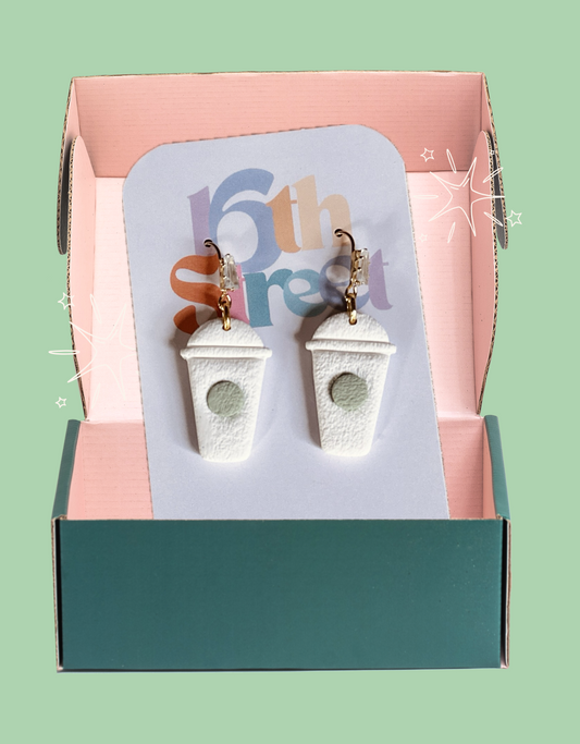 Cold Coffee Dangles | Handmade Polymer Clay Earrings