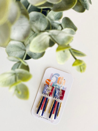 Firework Dangles (3) | Handmade Polymer Clay Earrings