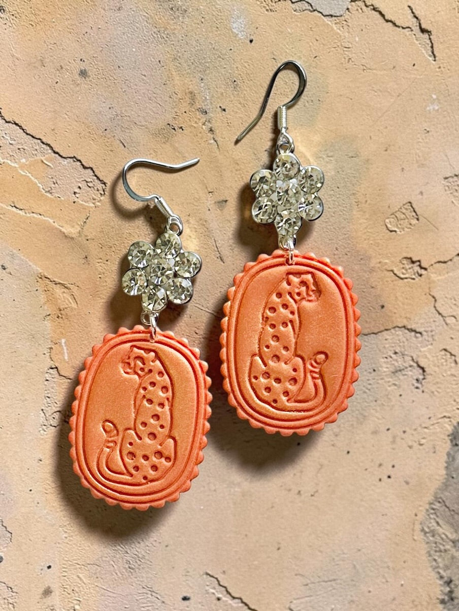 Snazzy Feline Dangles | Handmade Polymer Clay Earrings