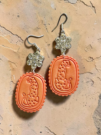 Snazzy Feline Dangles | Handmade Polymer Clay Earrings