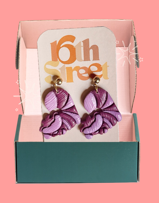 Pink Cat Dangles | Handmade Polymer Clay Earrings