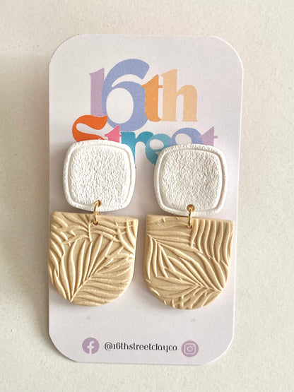 Palm Leaves Dangles | Handmade Polymer Clay Earrings