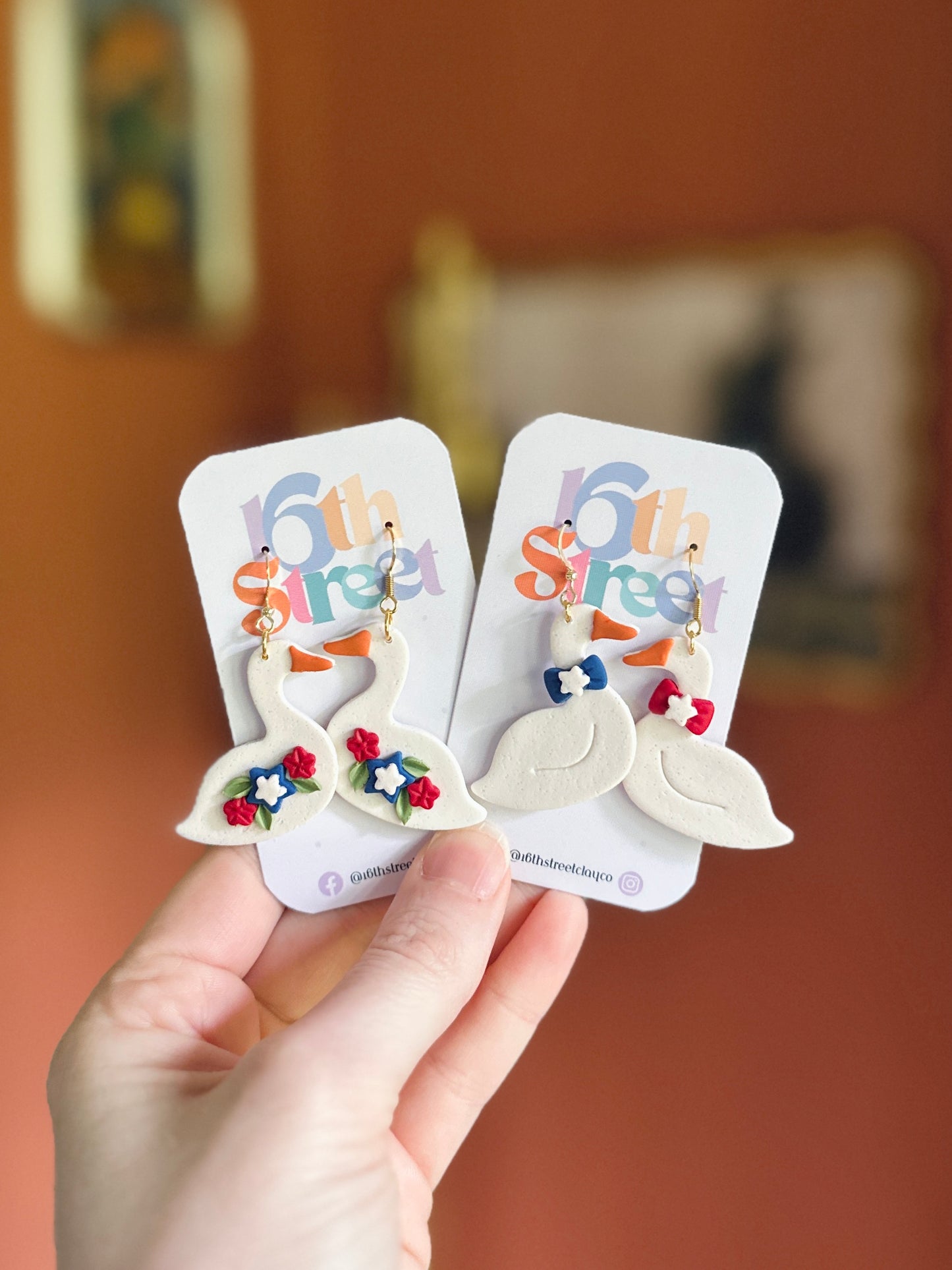 American Duckies Dangles | Handmade Polymer Clay Earrings