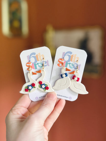American Duckies Dangles | Handmade Polymer Clay Earrings