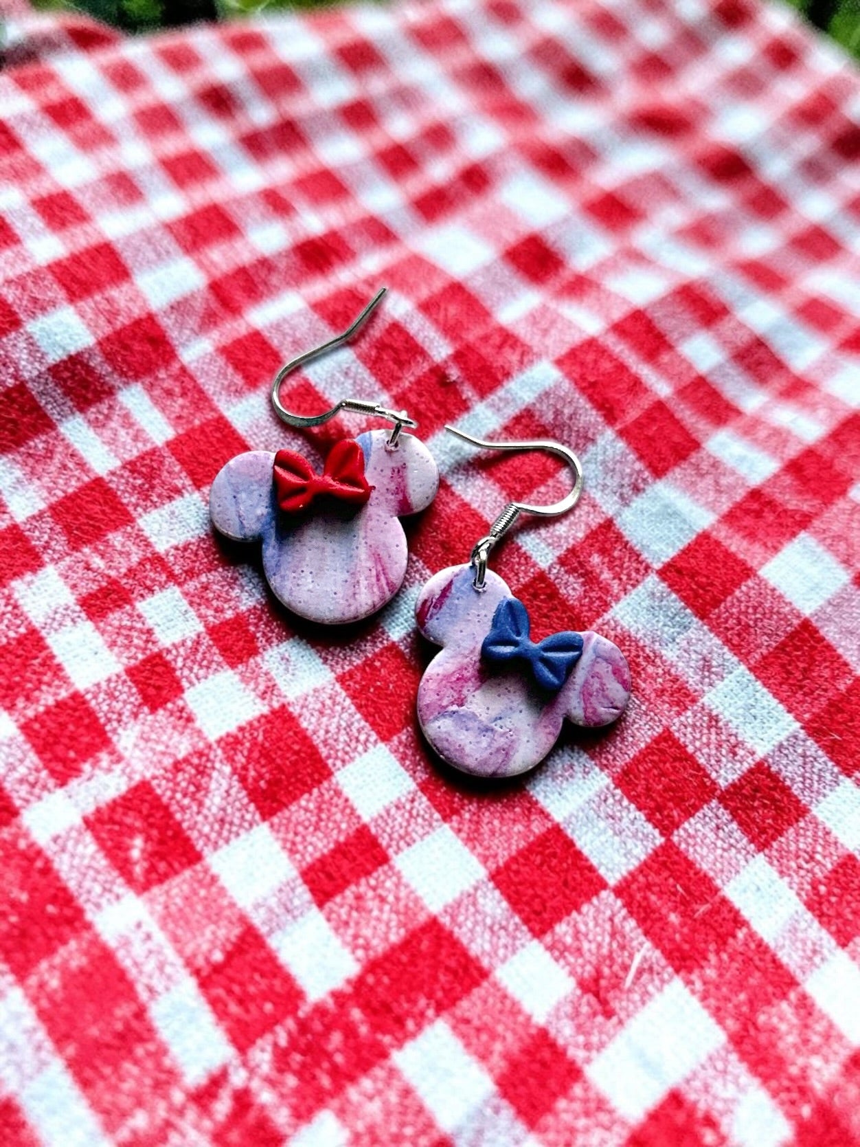 American Mousie Dangles | Handmade Polymer Clay Earrings