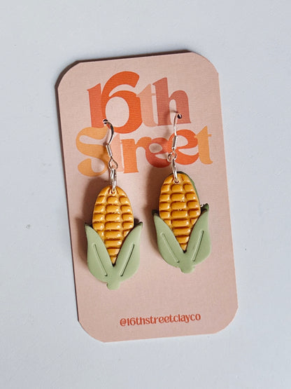 Corn Dangles | Handmade Polymer Clay Earrings