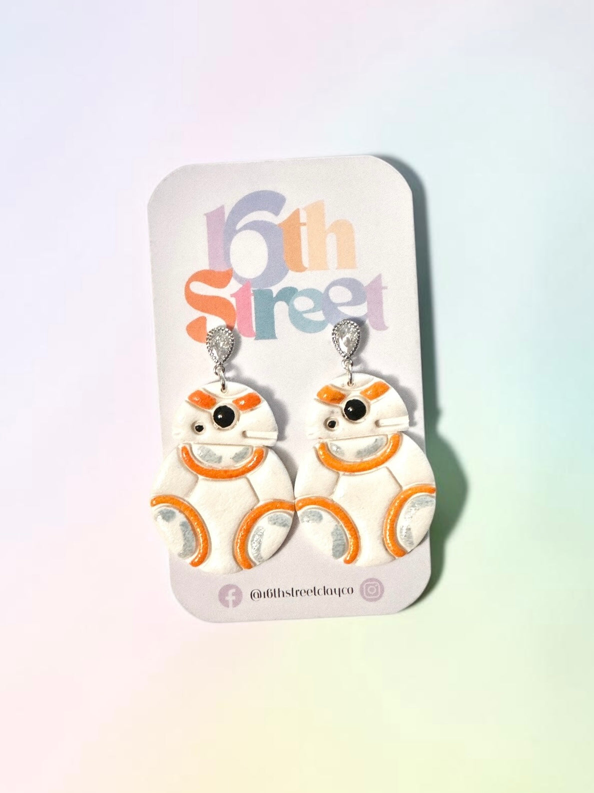 Cutie Robot Dangles | Handmade Polymer Clay Earrings