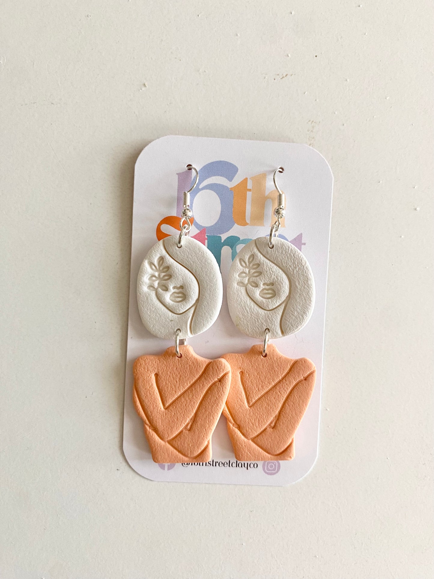 Self Love Face 1 | Body Positive Handmade Polymer Clay Dangle Earrings