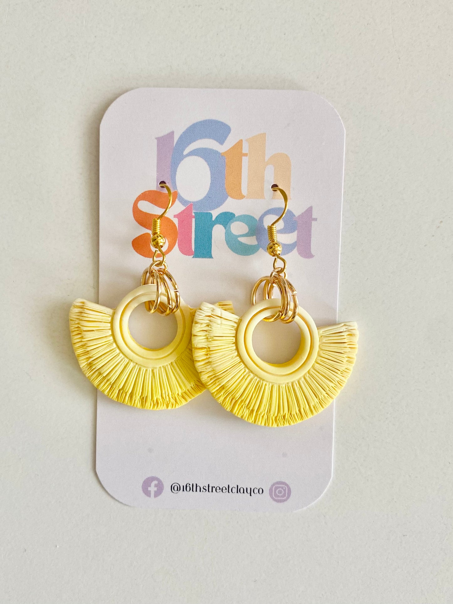 Sunny Macrame | Handmade Polymer Clay Earrings