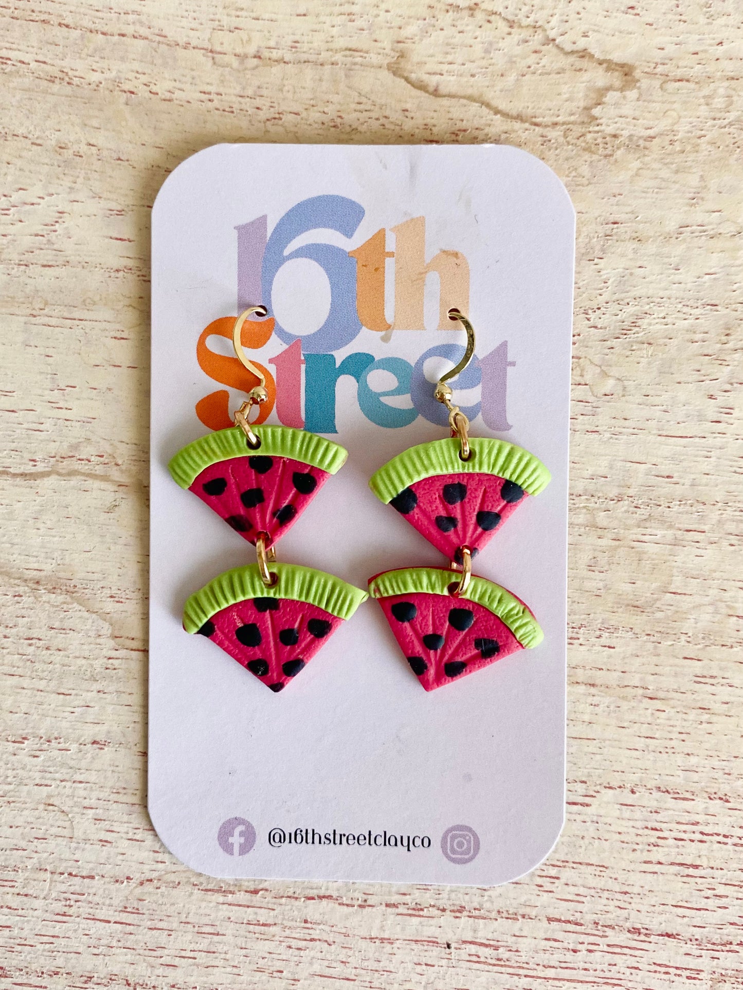 Watermelon Dangles | Handmade Polymer Clay Earrings