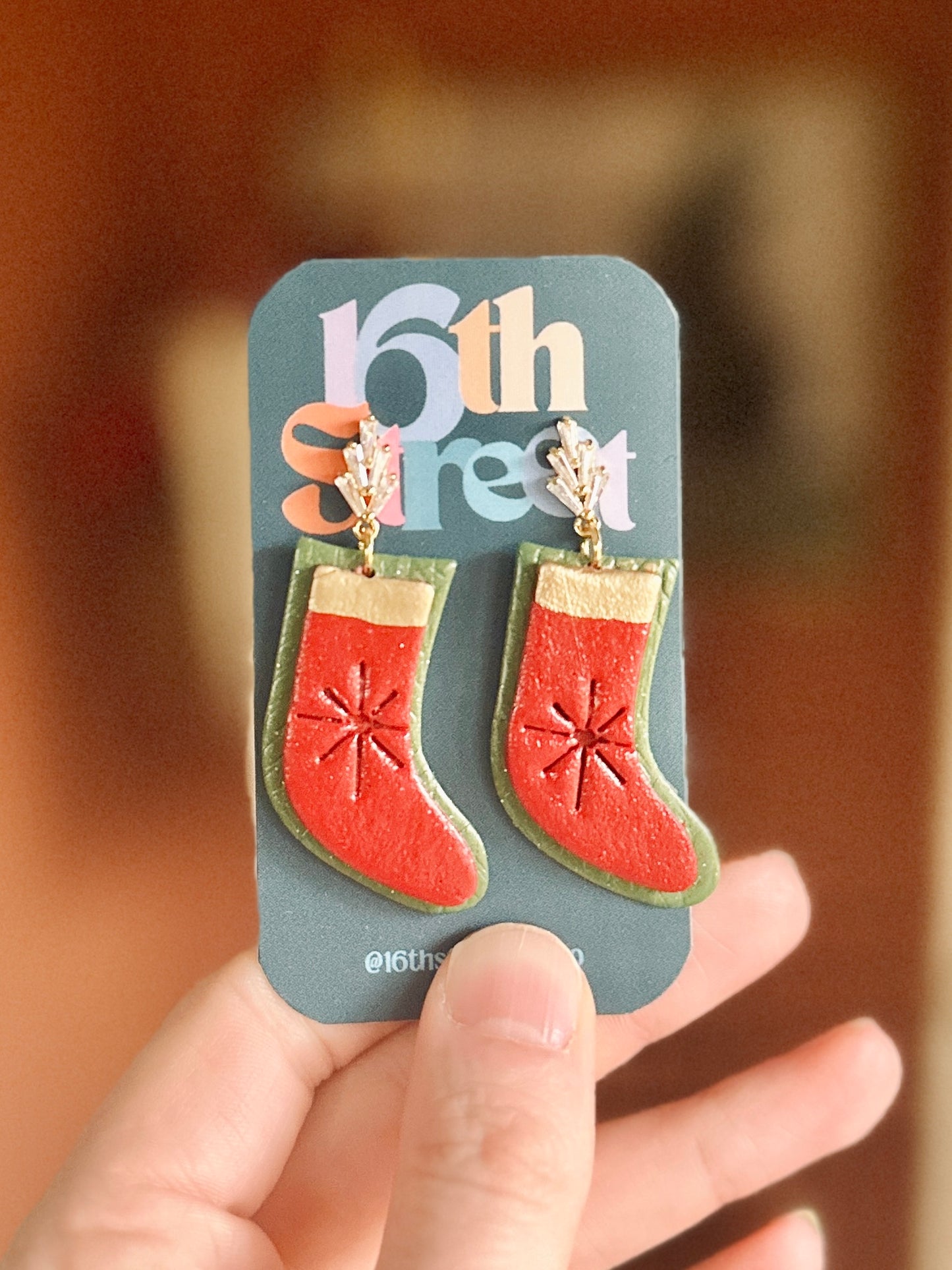You’re a Star Stocking Dangles | Handmade Polymer Clay Earrings