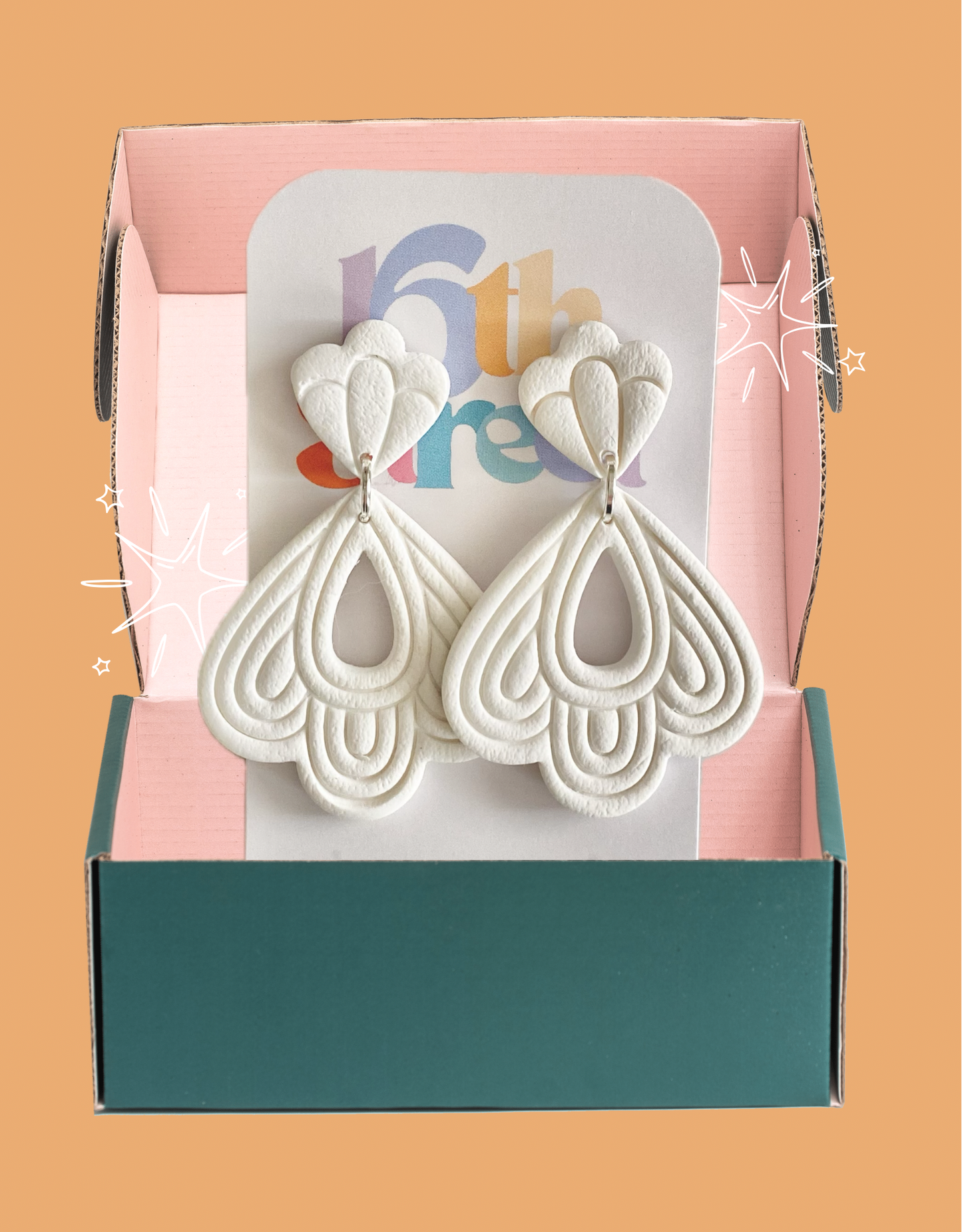 Fleur de Blanc | Handmade Polymer Clay Earrings