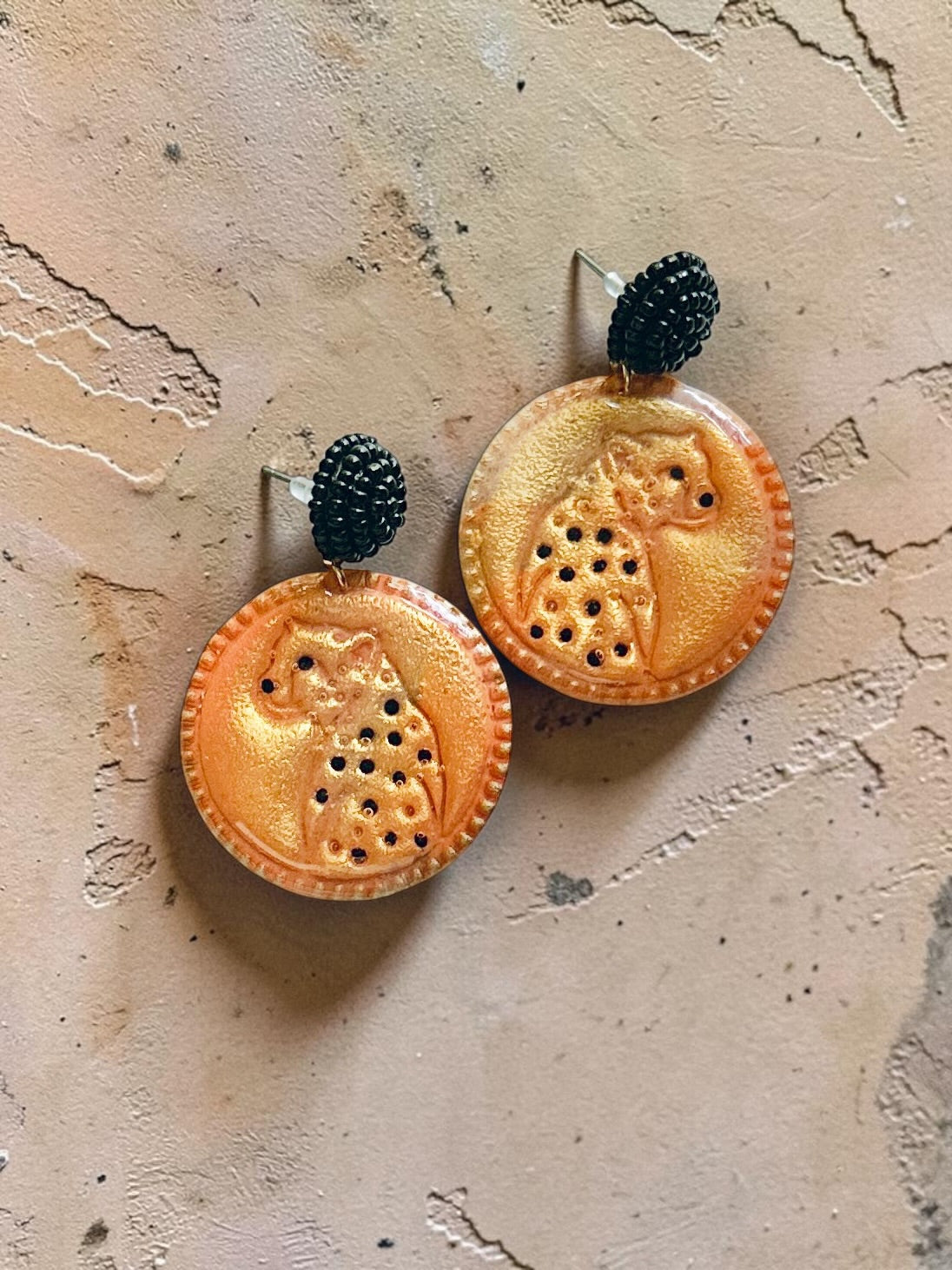 Leopard Dangles | Handmade Polymer Clay Earrings