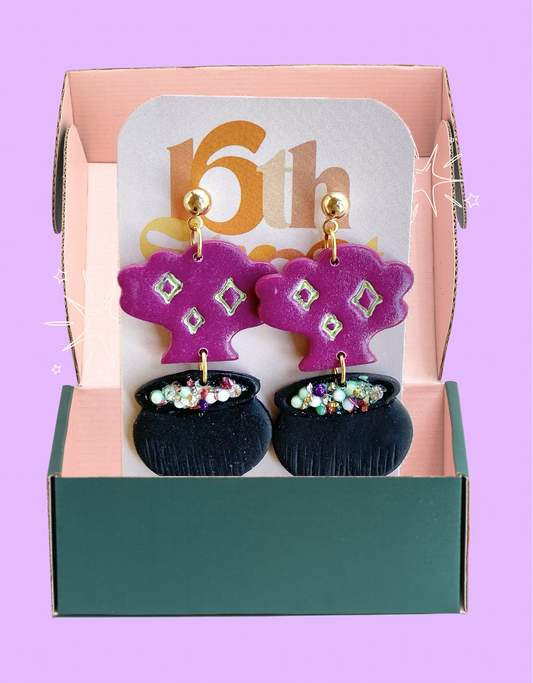 Cauldron Dangles | Handmade Polymer Clay Earrings