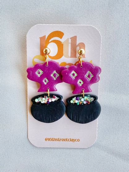 Cauldron Dangles | Handmade Polymer Clay Earrings