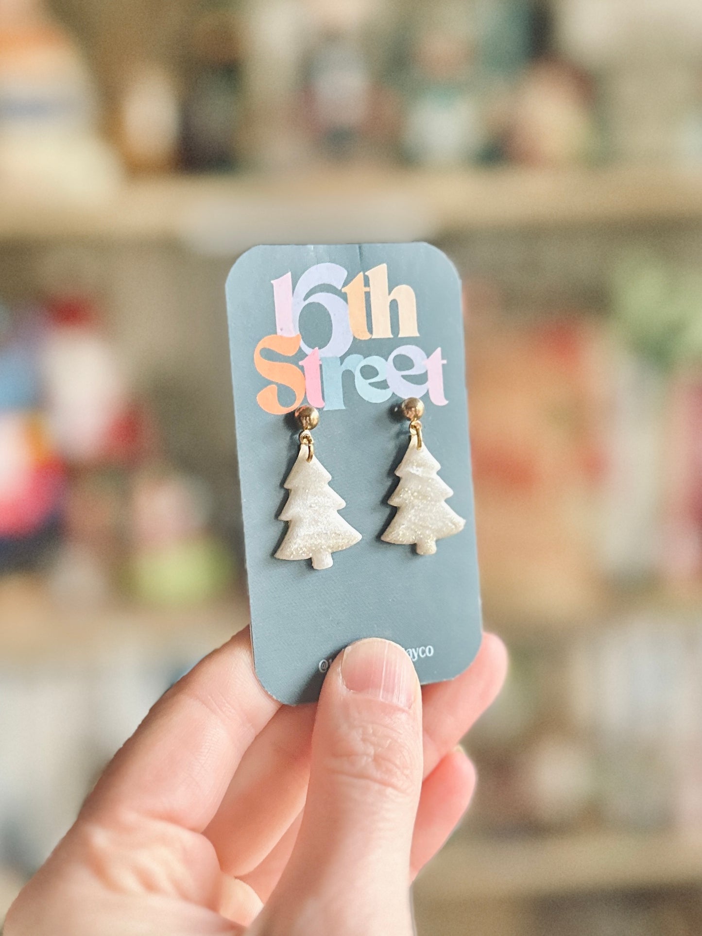 Sparkling Ice Tree Dangles | Handmade Polymer Clay Earrings