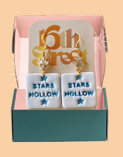 Assorted Stars Hollow Dangles | Handmade Polymer Clay Earrings