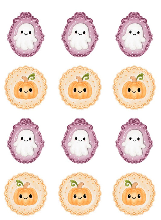 Ghost and Pumpkin - Friends in Frames | Transfer Sheet - 07