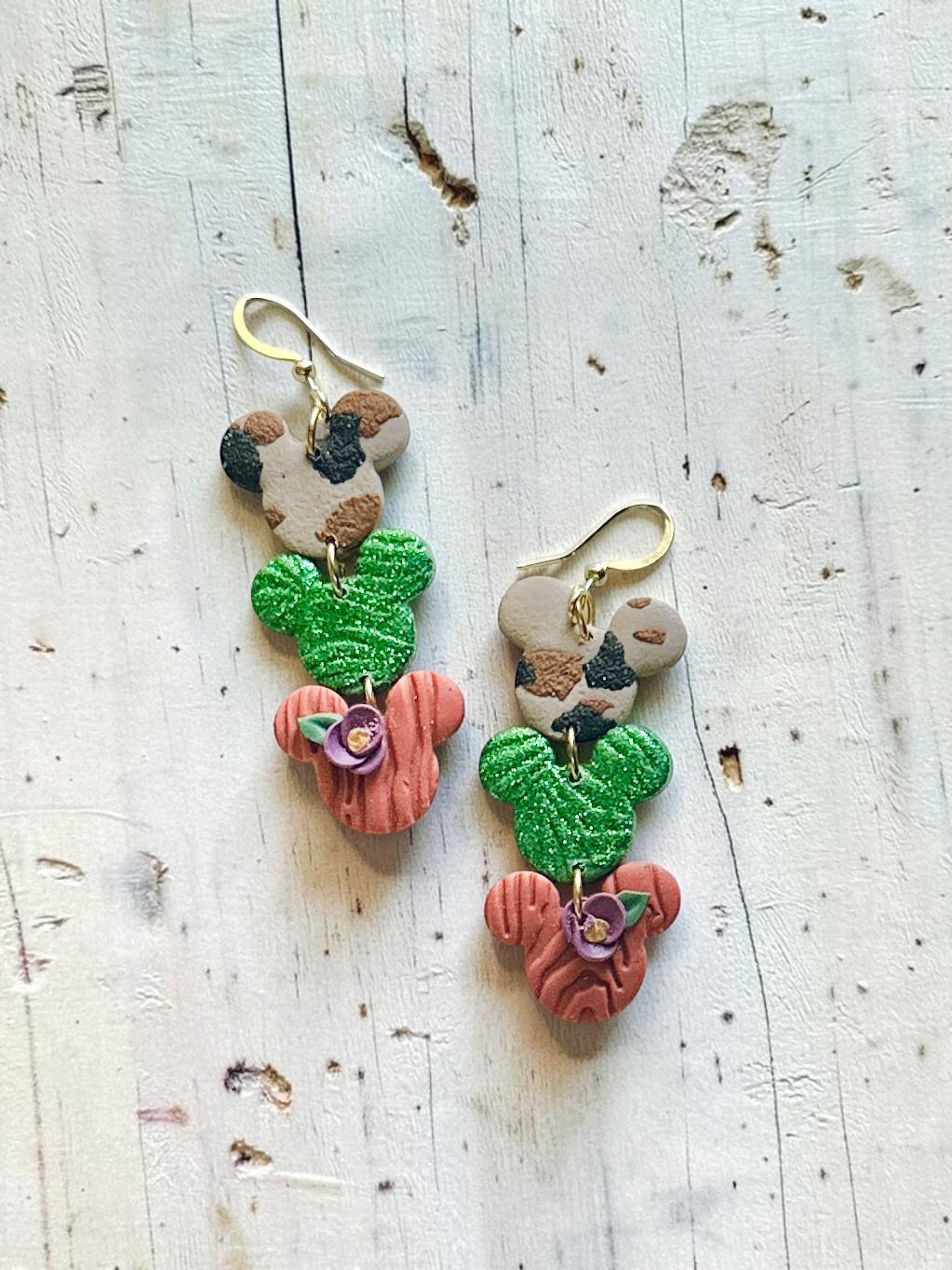 Safari Trio Dangles | Handmade Polymer Clay Earrings