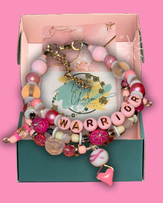 ‘Warrior’ Friendship Bracelet for Breast Cancer Awareness | Lucky Charm Bracelet Making