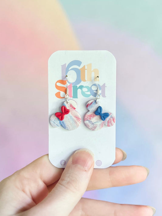 American Mousie Dangles | Handmade Polymer Clay Earrings