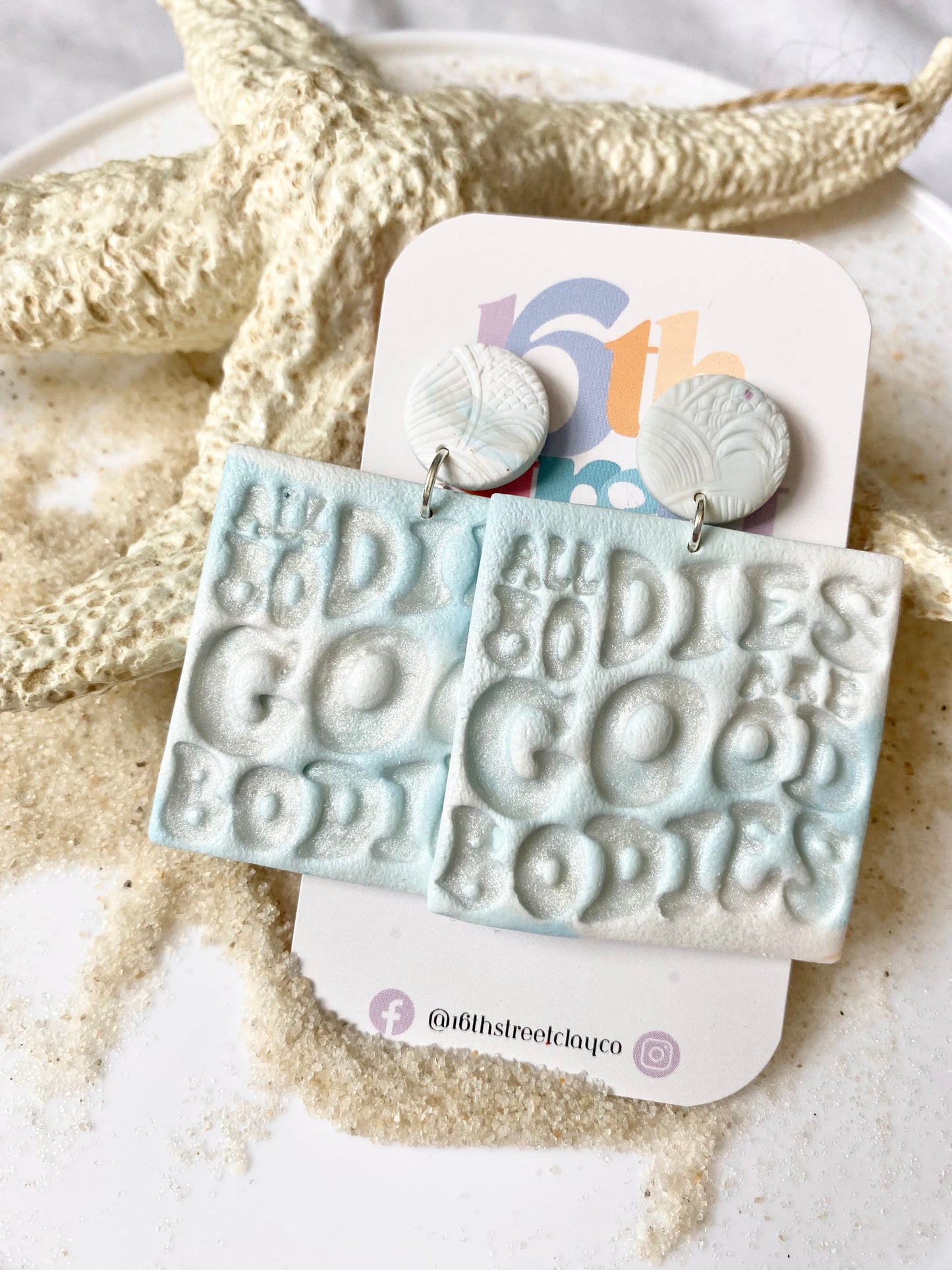 All Bodies are Good Bodies Dangles | Body Positive Handmade Polymer Clay Dangle Earrings