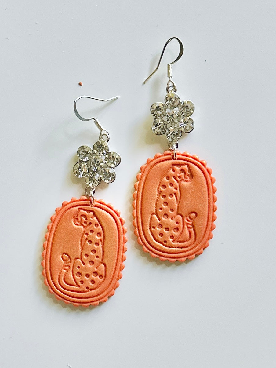 Snazzy Feline Dangles | Handmade Polymer Clay Earrings