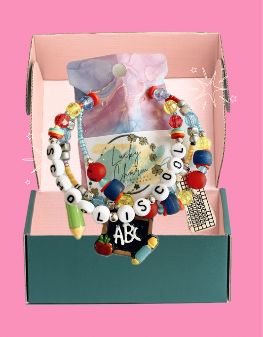 School is Cool Friendship Bracelet | Lucky Charm Jewelry Making