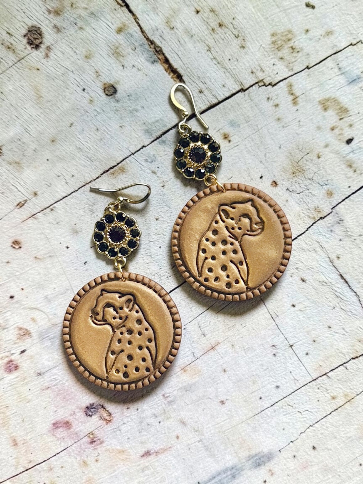 Leopard Dangles | Handmade Polymer Clay Earrings