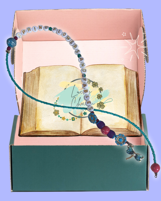 Spring Flowers and Fables Bookmark | Lucky Charm Bracelet Making
