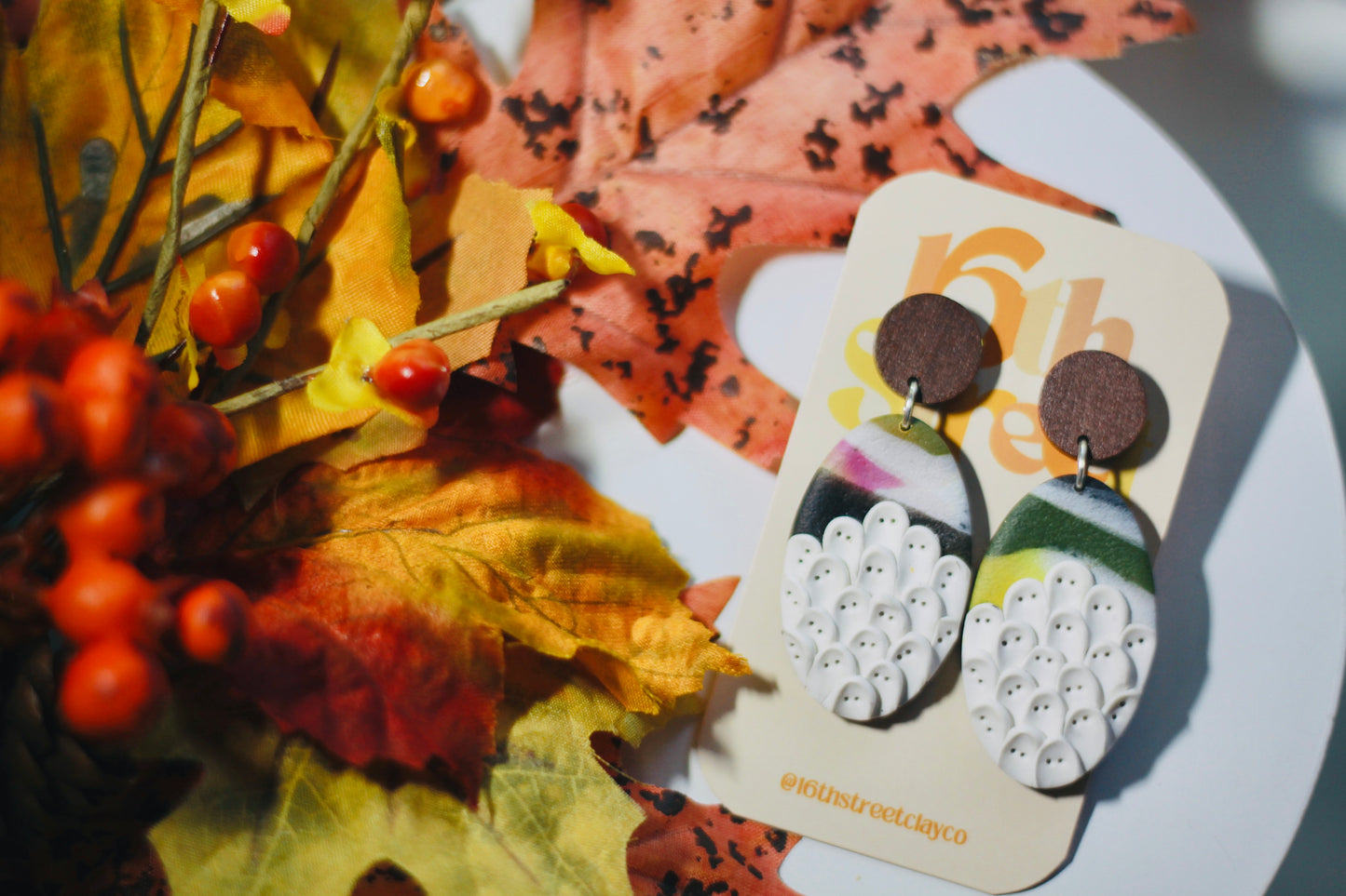 Ghost Portrait Dangles | Handmade Polymer Clay Earrings