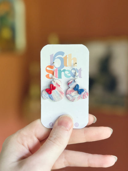 American Mousie Dangles | Handmade Polymer Clay Earrings