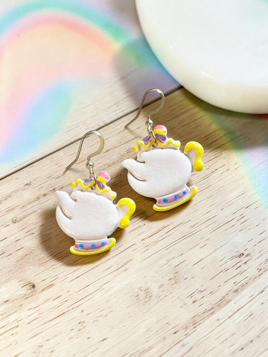 Teapot Dangles | Handmade Polymer Clay Earrings