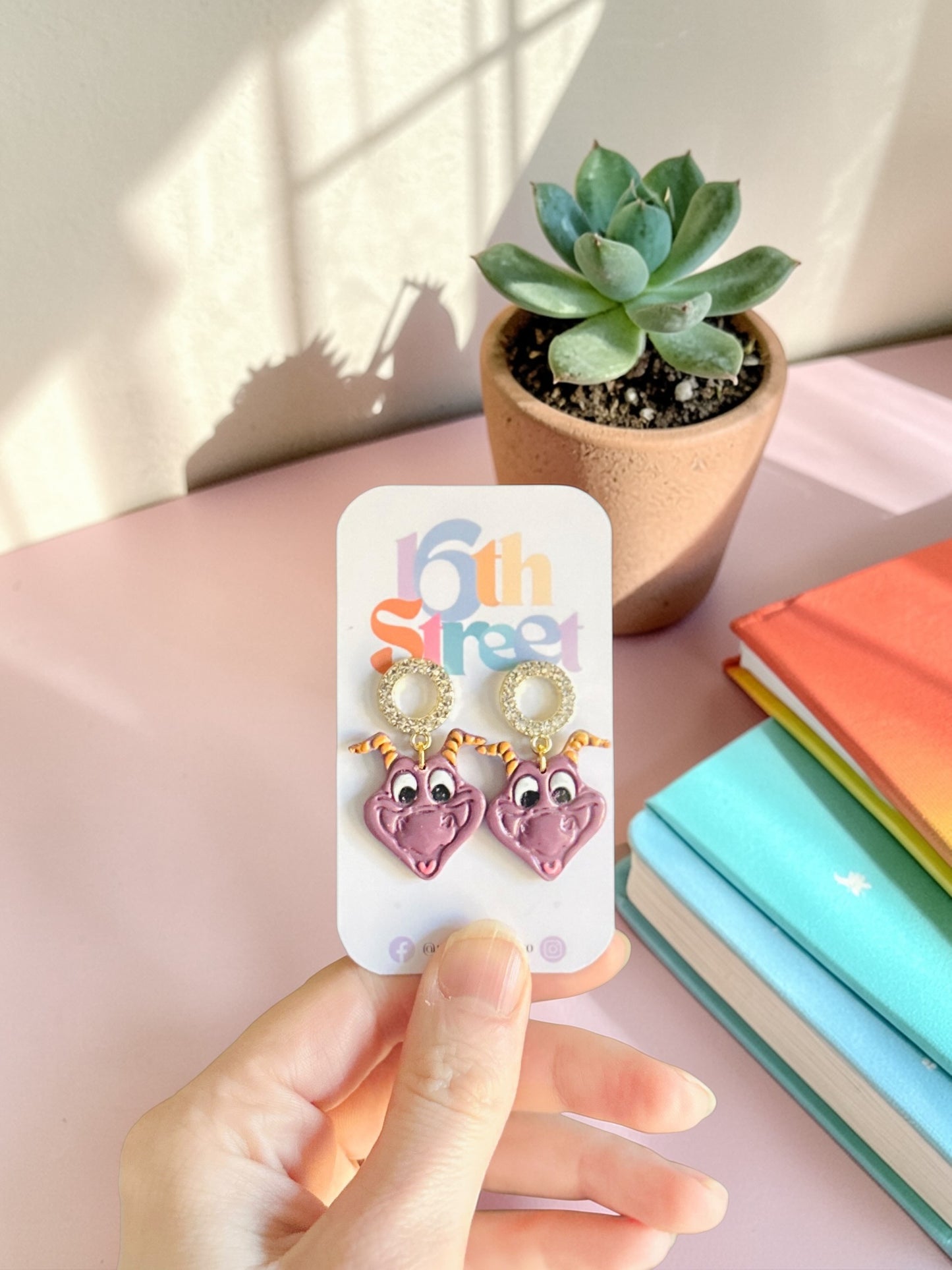 Happy Dragon Dangles | Handmade Polymer Clay Earrings