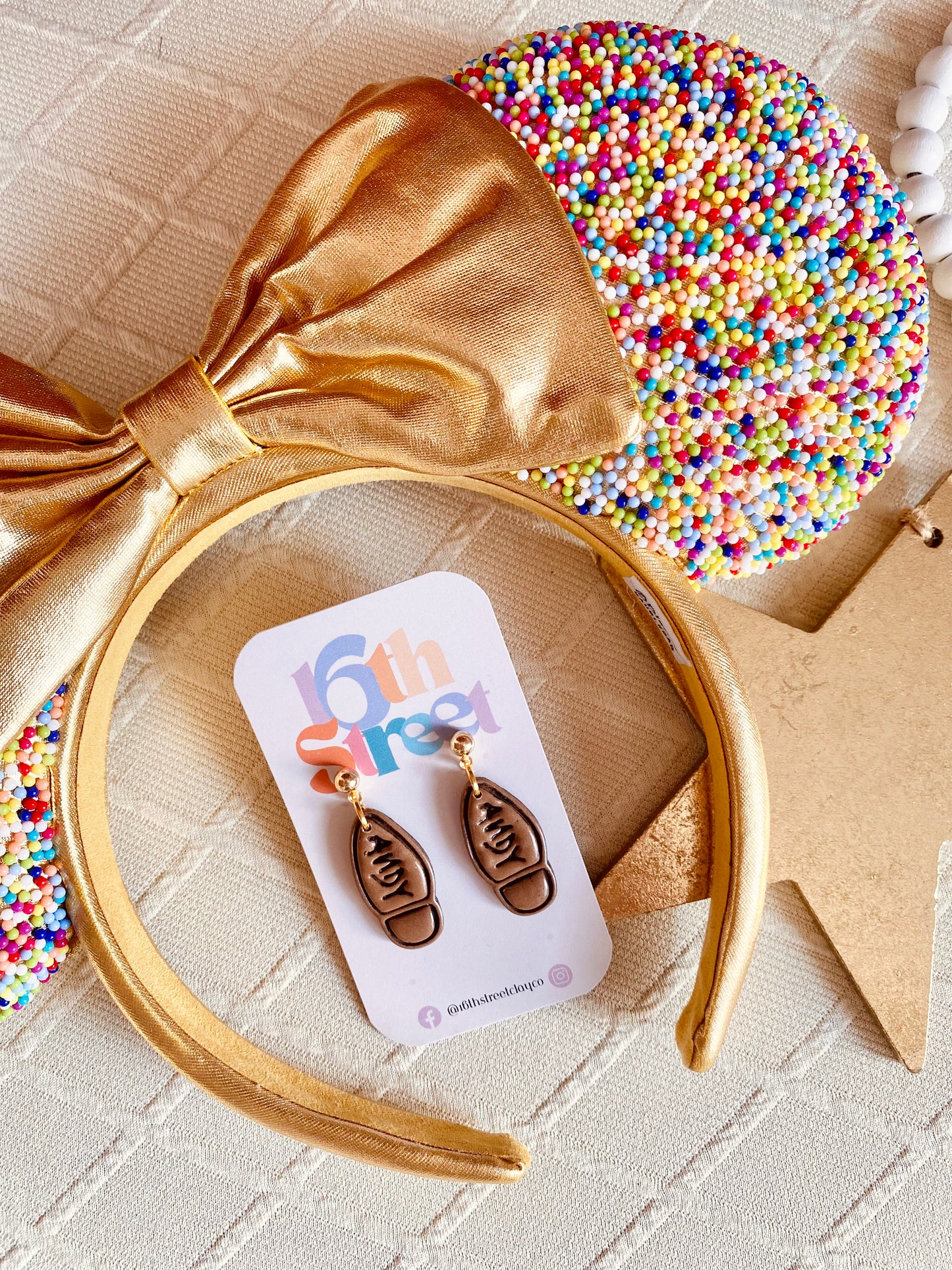 Boot Print Dangles | Handmade Polymer Clay Earrings