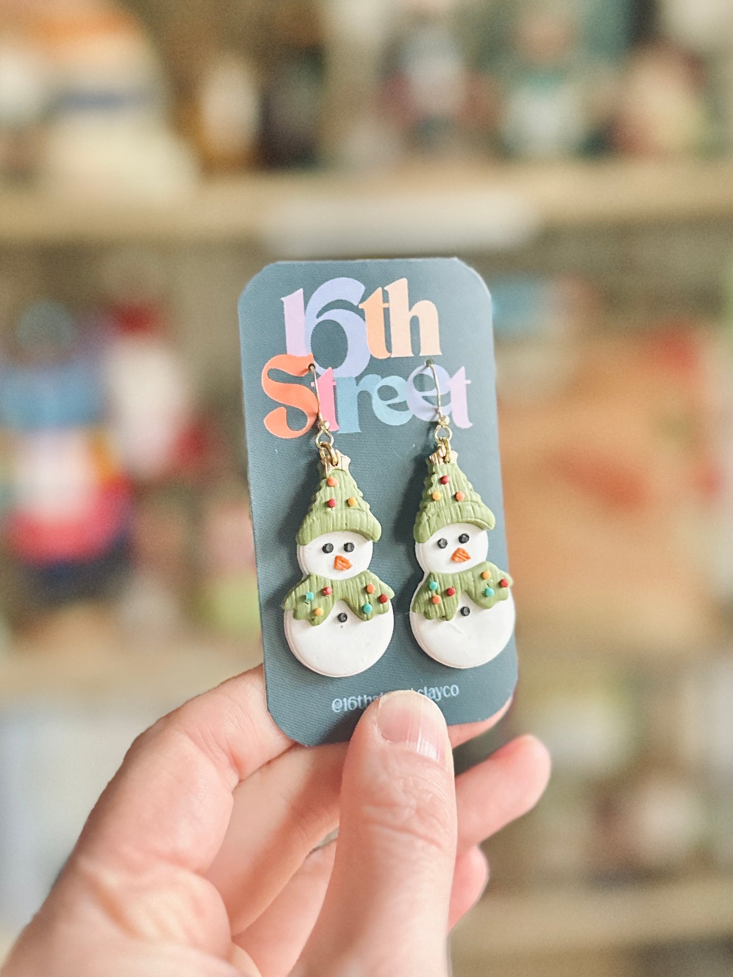 Oh Christmas Man Dangles | Handmade Polymer Clay Earrings