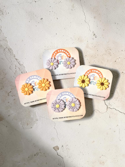 Assorted Floral Studs | Handmade Polymer Clay Earrings