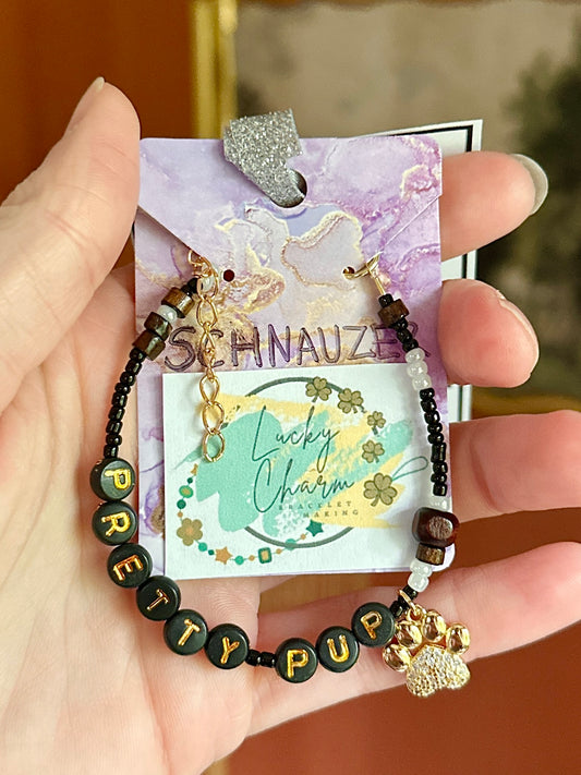 Pretty Pup (Schnauzer Inspired) Bracelet | Lucky Charm Bracelet Making