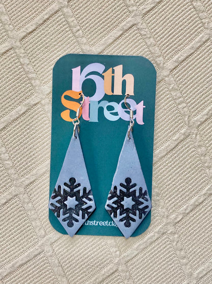 Assorted Snowflake Dangles | Handmade Polymer Clay Earrings