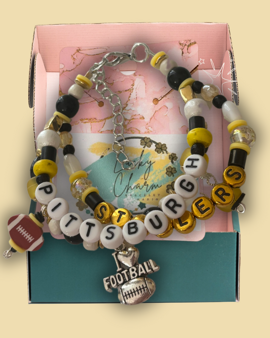 Steelers Friendship Bracelet by Lucky Charm Jewelry