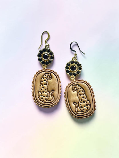 Snazzy Feline Dangles | Handmade Polymer Clay Earrings