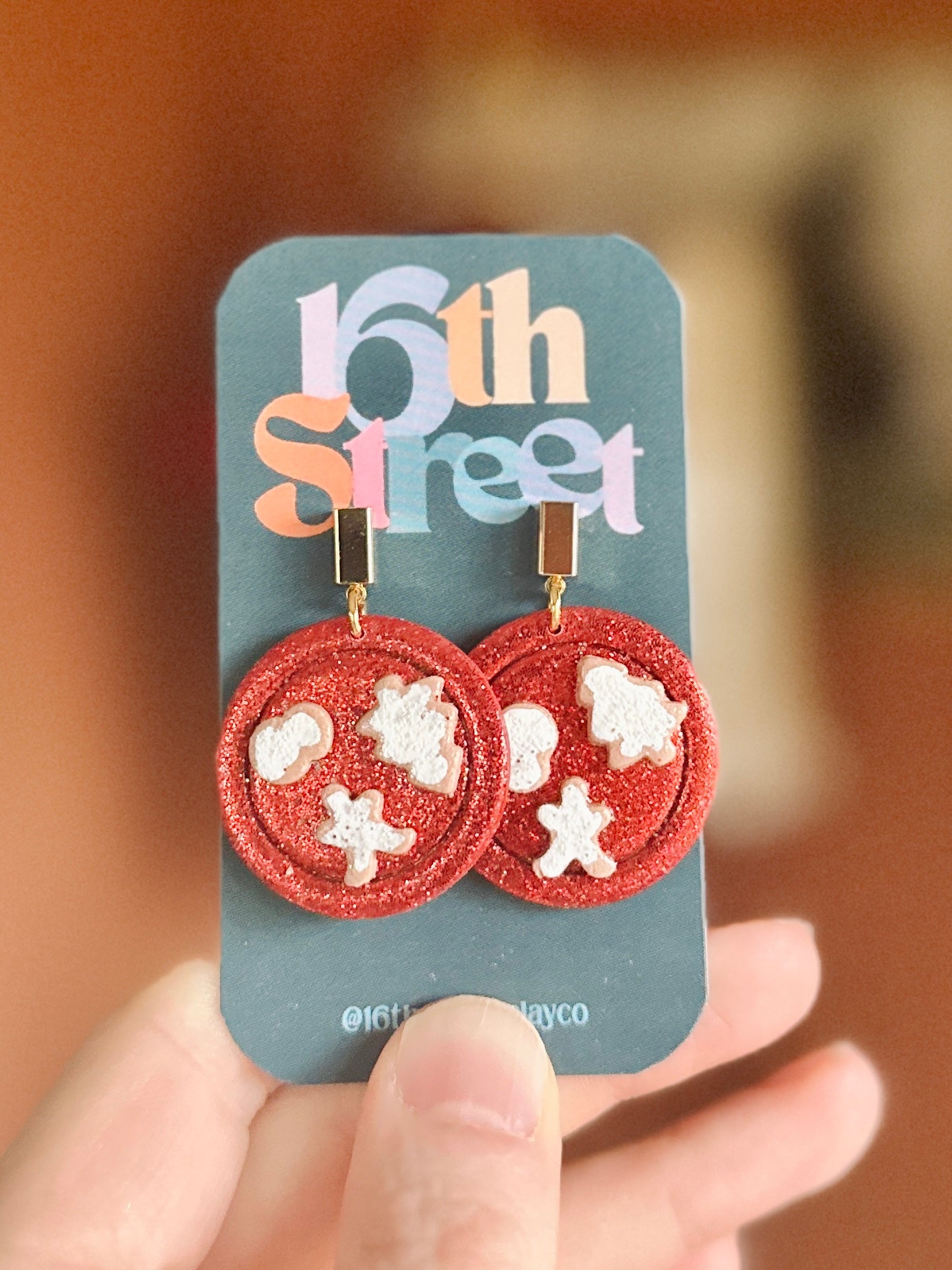 Santa’s Cookie Plate Dangles | Handmade Polymer Clay Earrings