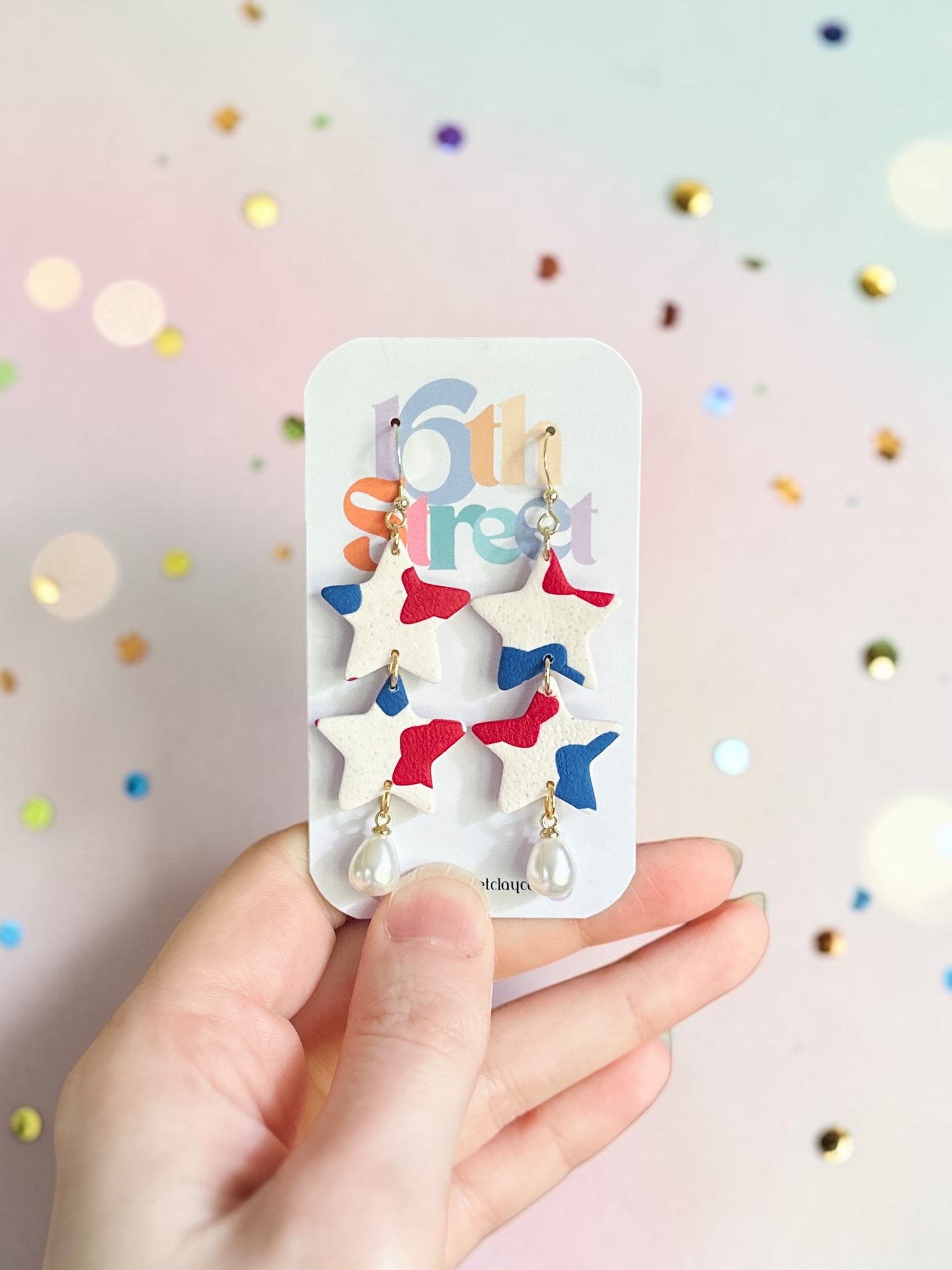 Starry Dangles | Handmade Polymer Clay Earrings