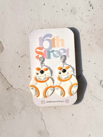 Cutie Robot Dangles | Handmade Polymer Clay Earrings