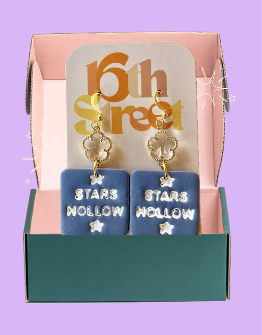 Assorted Stars Hollow Dangles | Handmade Polymer Clay Earrings