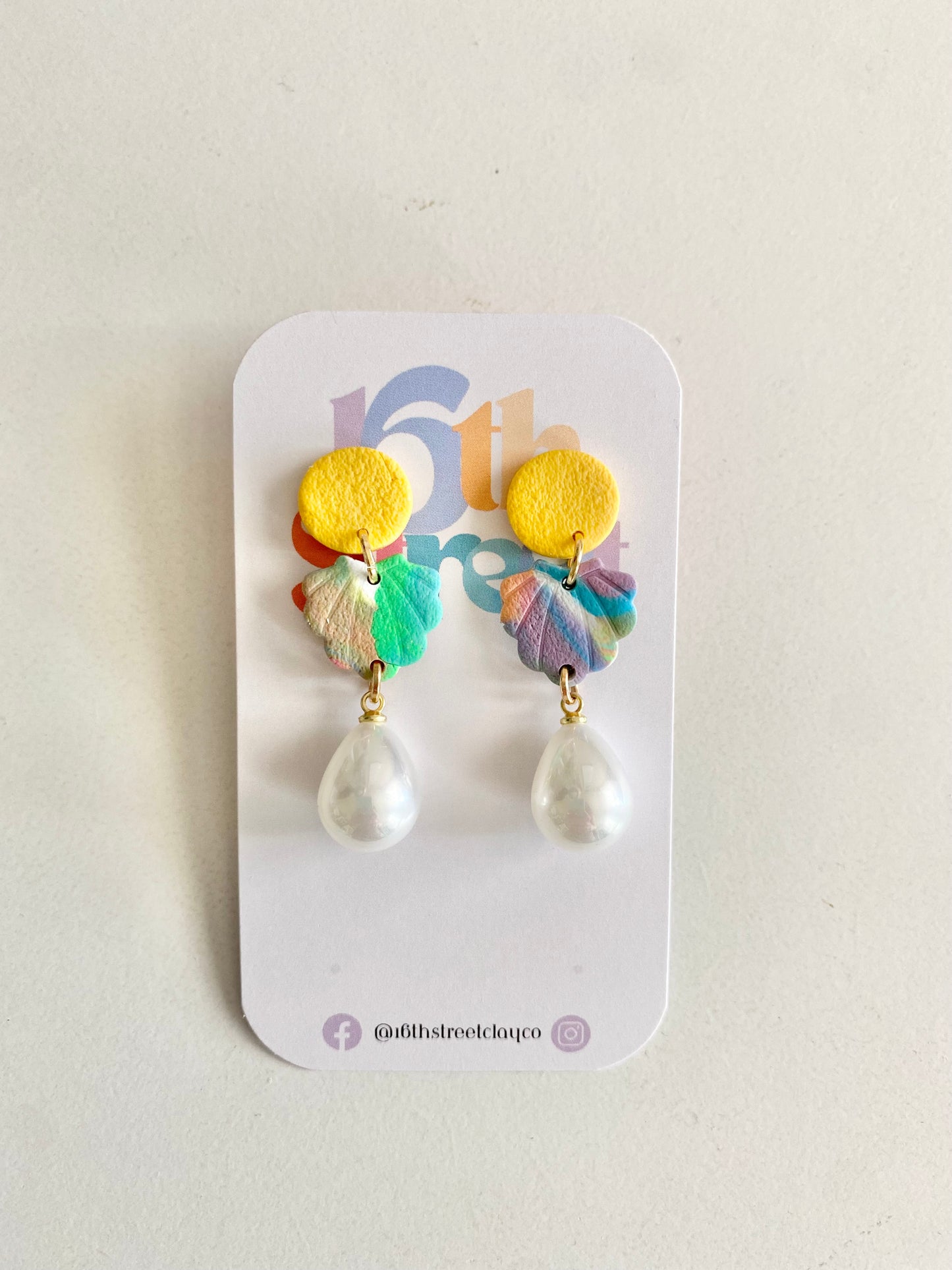 Ocean Pearl Dangles | Body Positive Handmade Polymer Clay Dangle Earrings