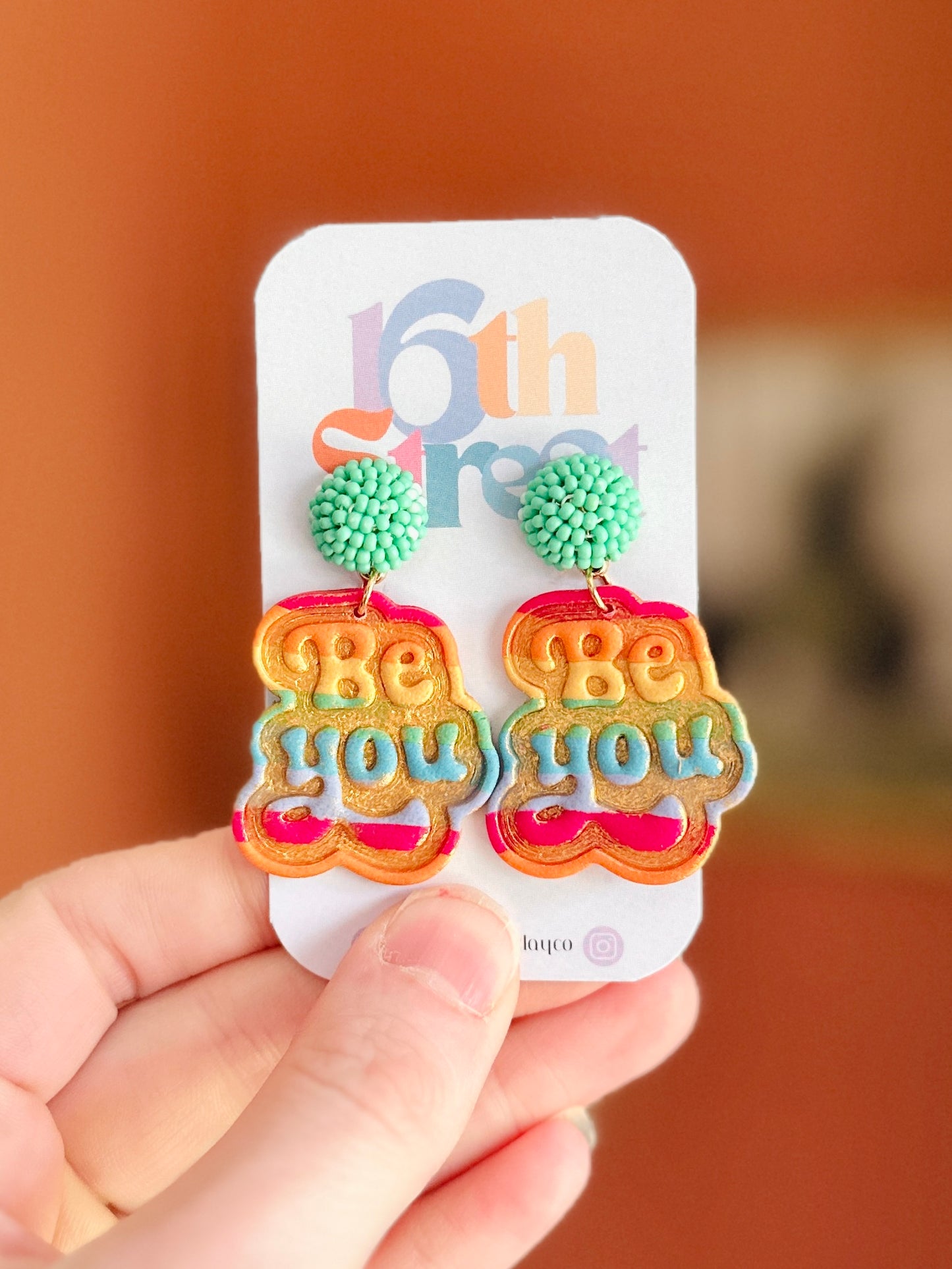 “Be You” Dangles | Handmade Polymer Clay Earrings