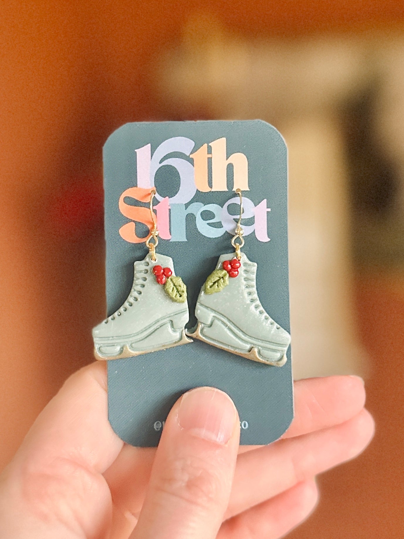 Floral Skates Dangles | Handmade Polymer Clay Earrings