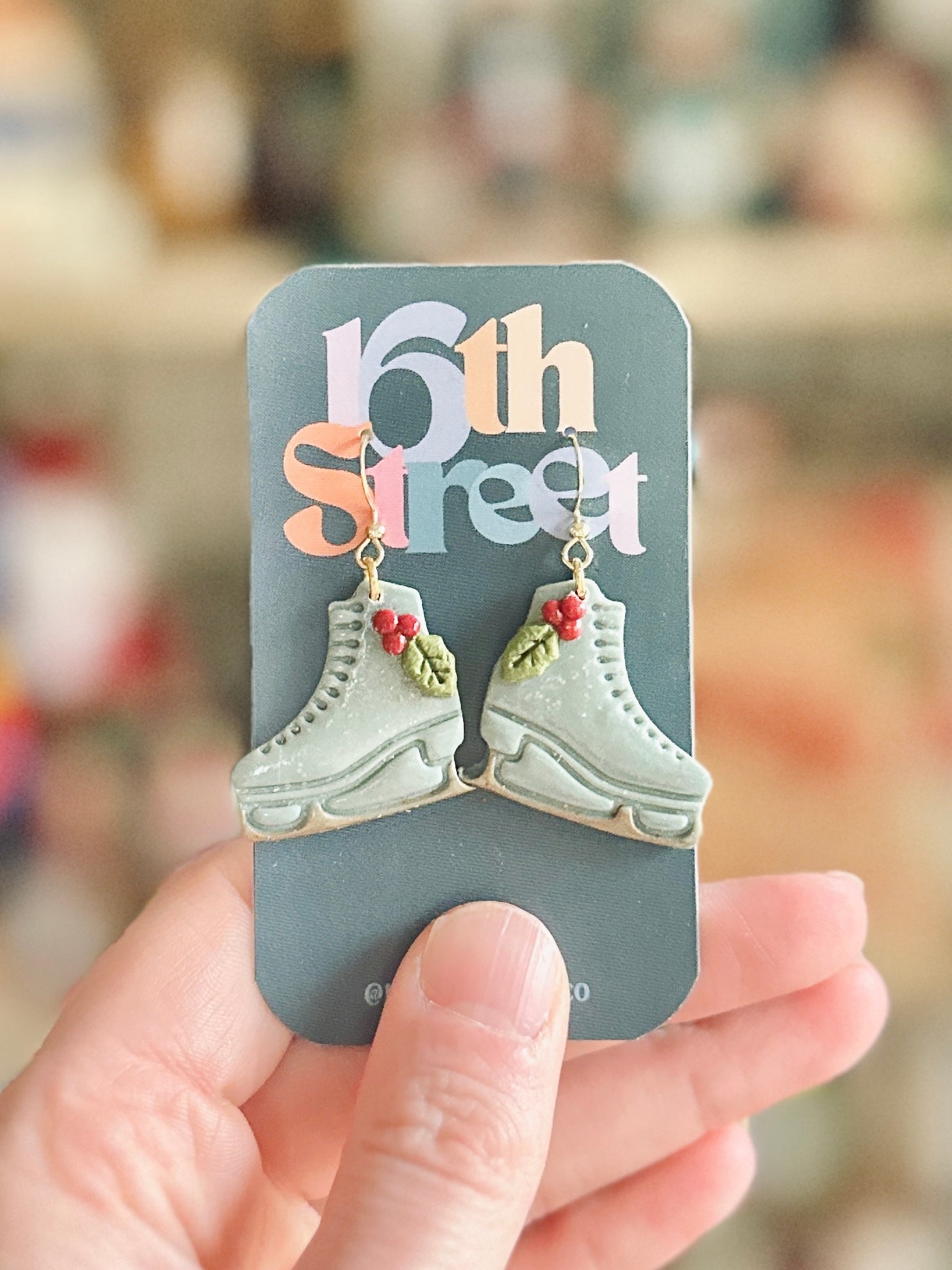 Floral Skates Dangles | Handmade Polymer Clay Earrings